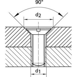 1100 - hss court 90° pour trous débouchants