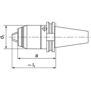 3525 - mandrin de perçage cnc court iso 40 ad arrosage